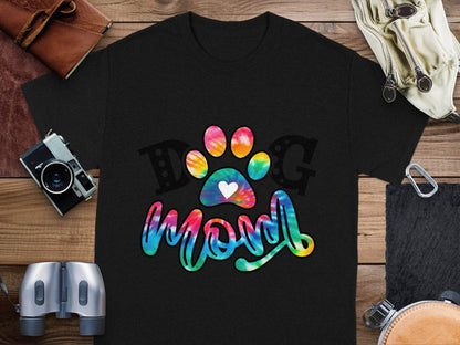 Dog Mom Paw Print Tie Dye Style Cute Graphic Design T-Shirt - Design & Vybe