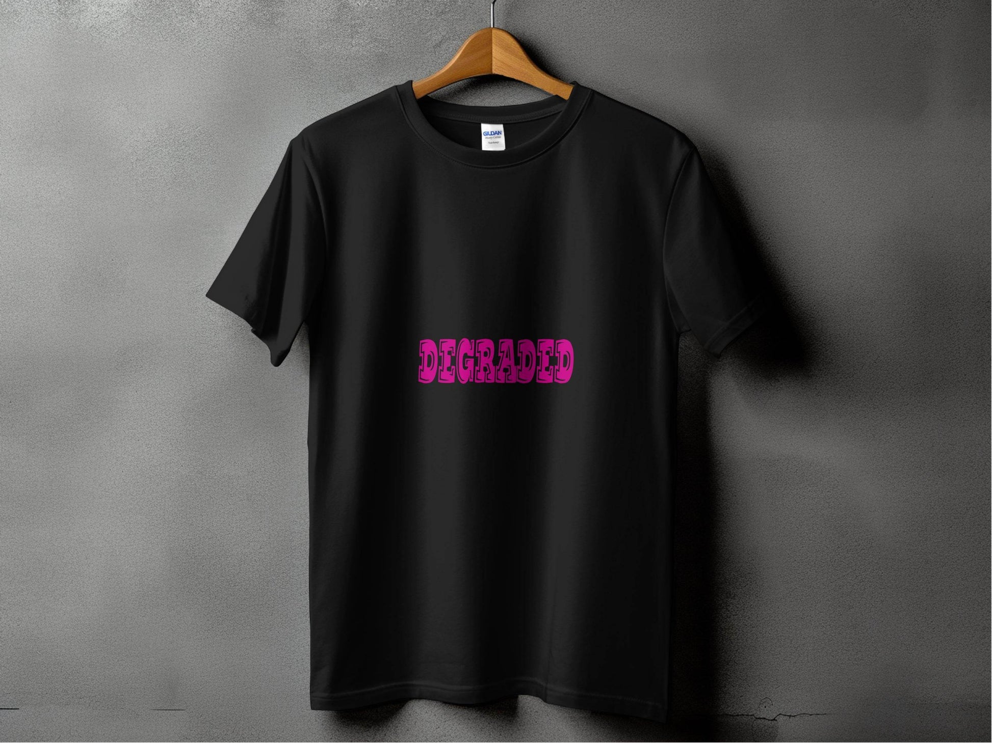 Magenta DEGRADED Word Graphic Stylish T-Shirt - Design & Vybe