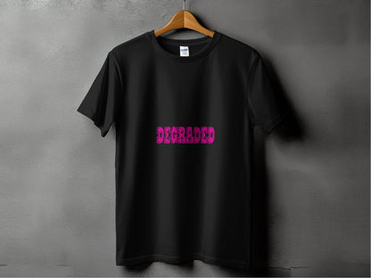Magenta DEGRADED Word Graphic Stylish T-Shirt - Design & Vybe
