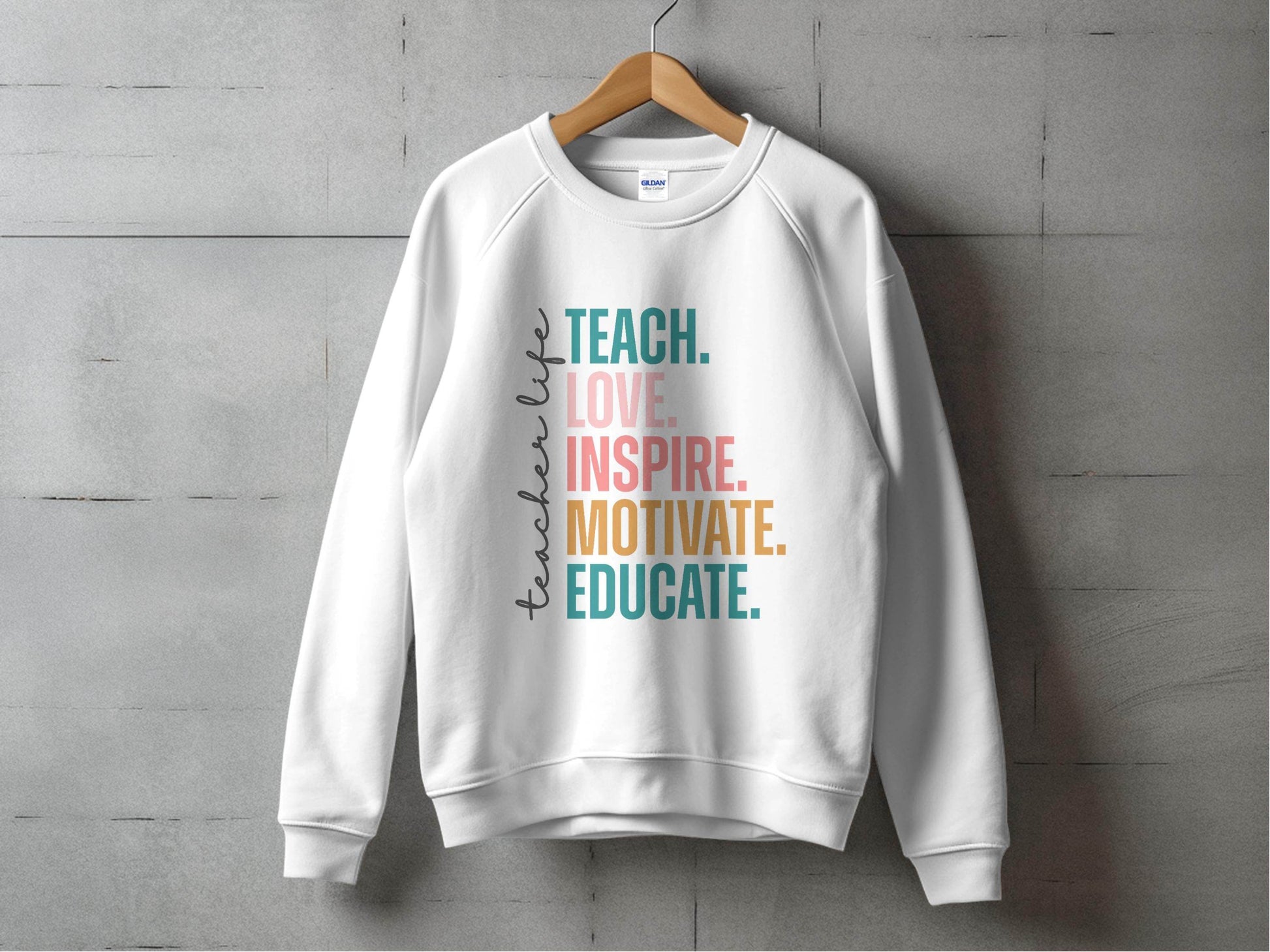 Teach Love Inspire Educate Teacher Life Sweater - Design & Vybe