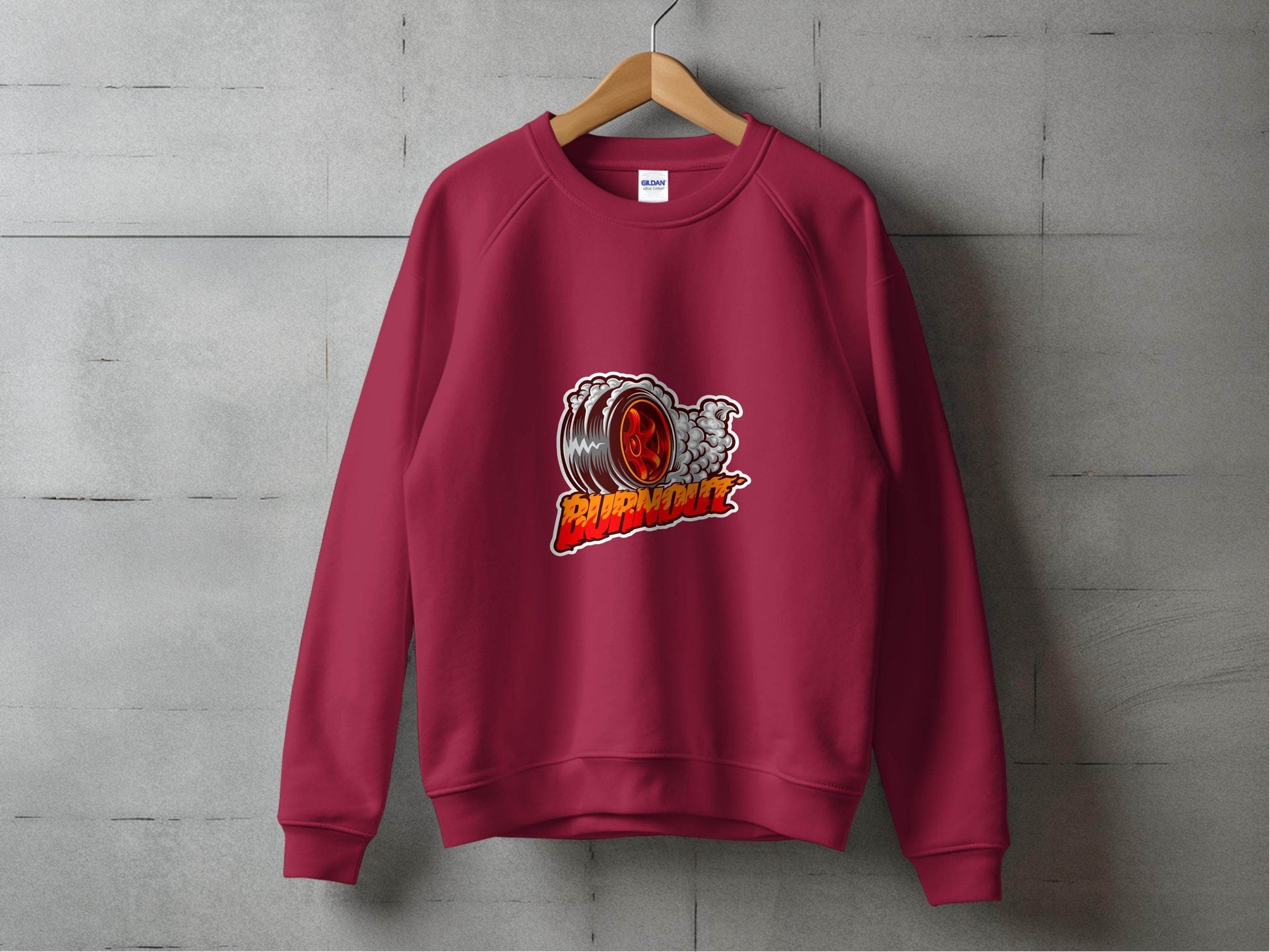 Burnout Tire Smoke Flames Powerful Design Graphic Sweater - Design & Vybe