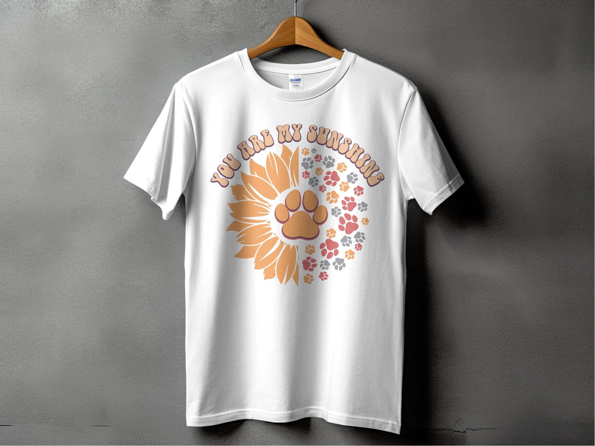 You Are My Sunshine Sunflower Paw Pattern Graphic T-Shirt - Design & Vybe