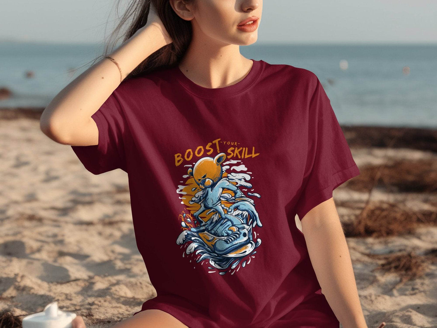 Boost Your Skill Cartoon Bear Design T-Shirt - Design & Vybe