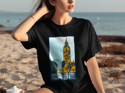 Iconic Big Ben and London Eye Graphic T-Shirt - Design & Vybe