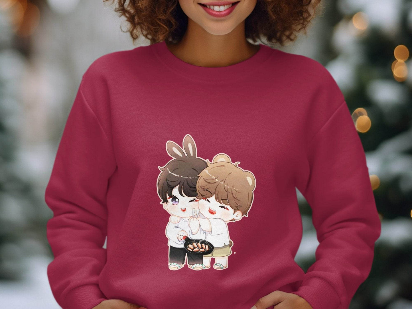 Cute Bunny Bear Cartoons Cooking Together Hoodie - Design & Vybe