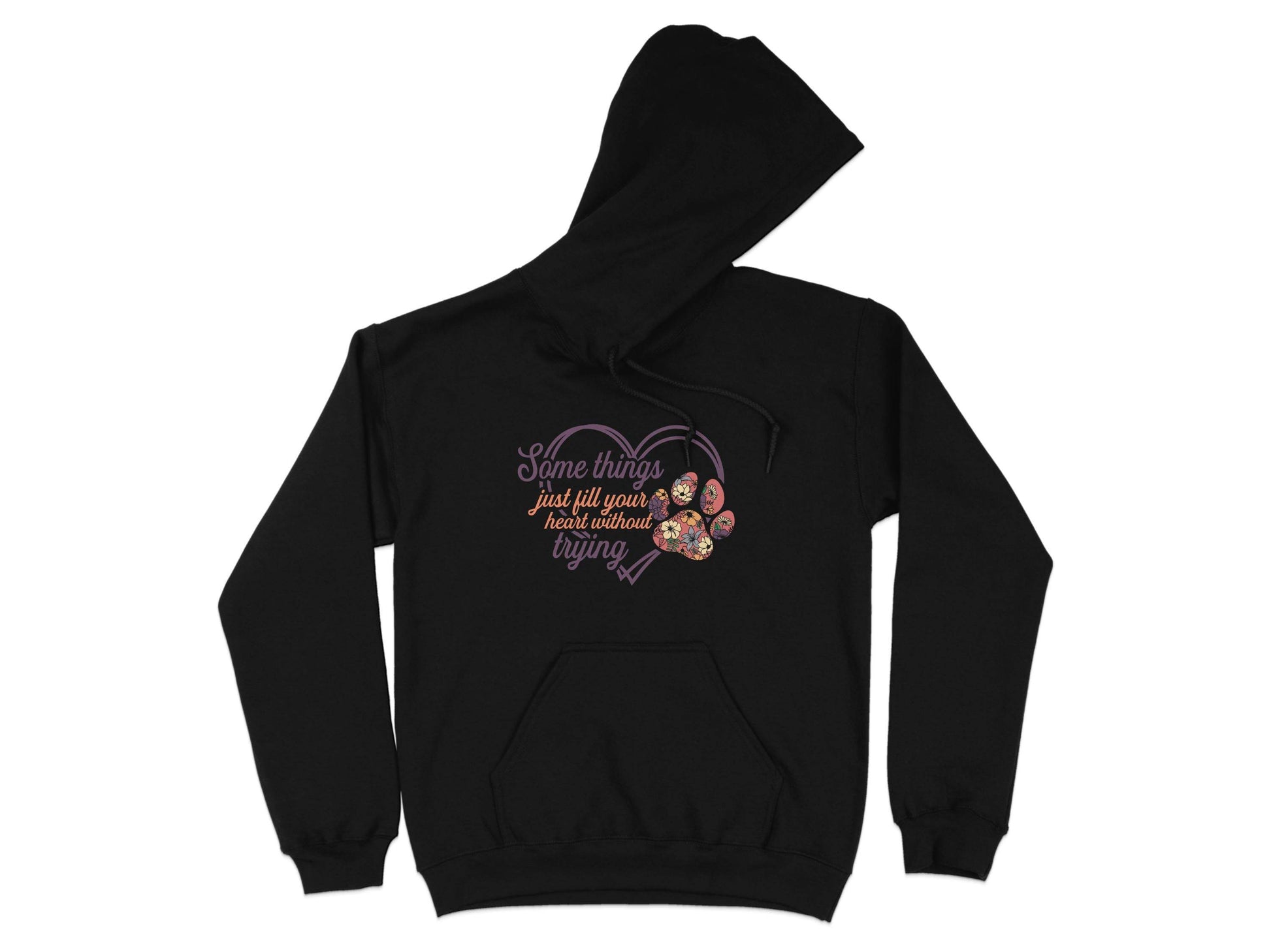 Some Things Fill Heart Without Trying Floral Paw Print Hoodie - Design & Vybe