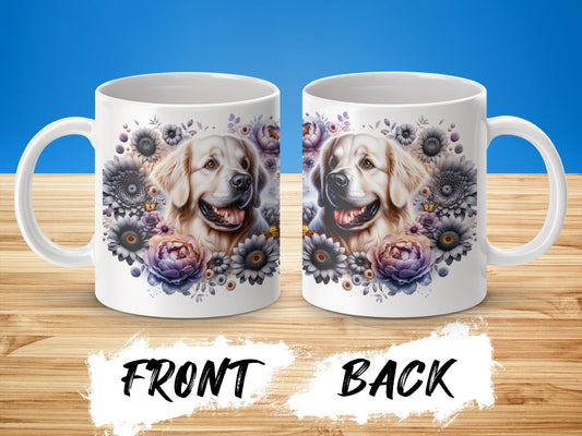 Golden Retriever Flower Print Coffee Mug product