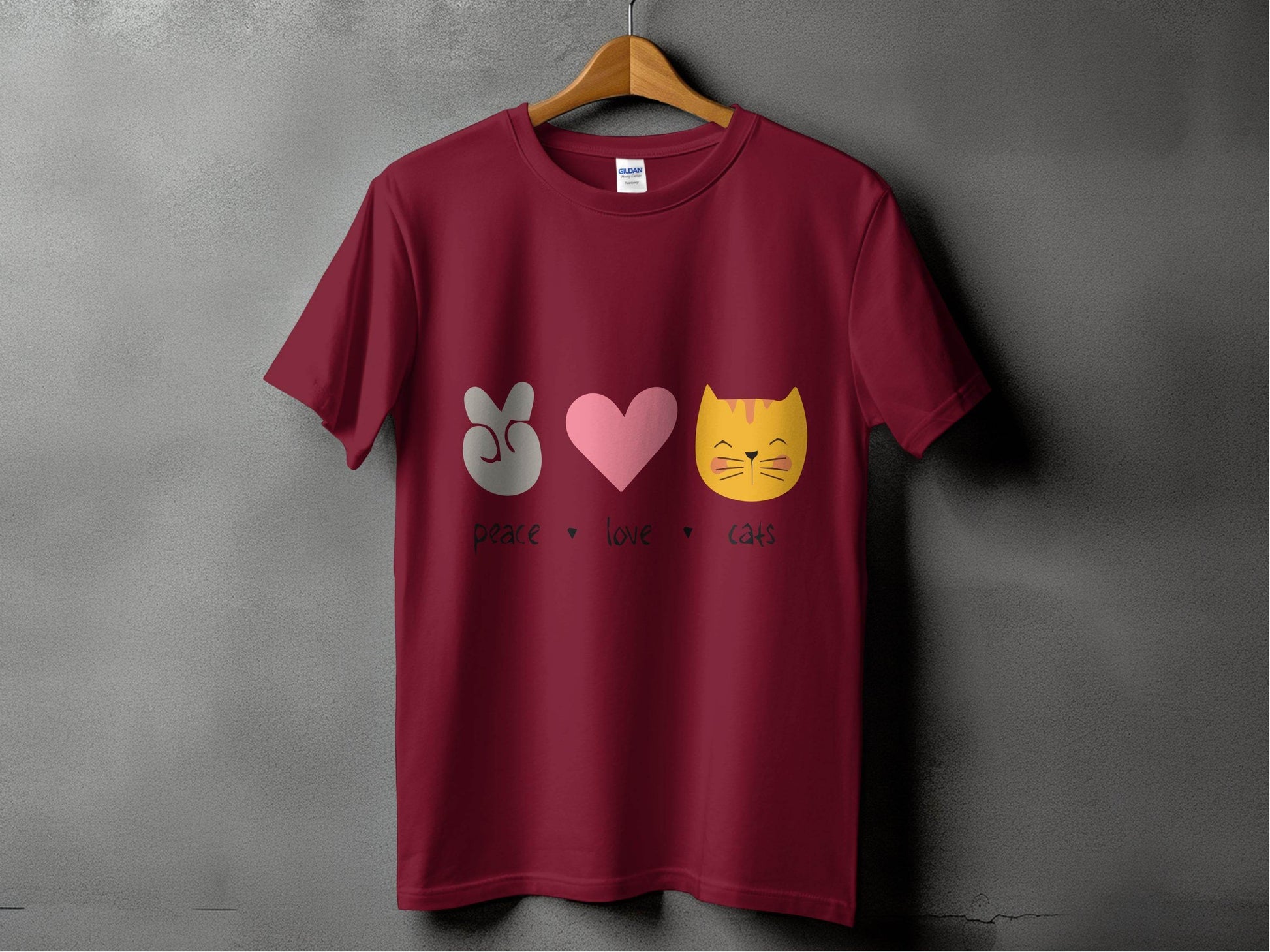 Peace Love Cats Graphic Design T-Shirt - Design & Vybe