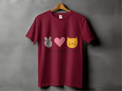 Peace Love Cats Graphic Design T-Shirt - Design & Vybe
