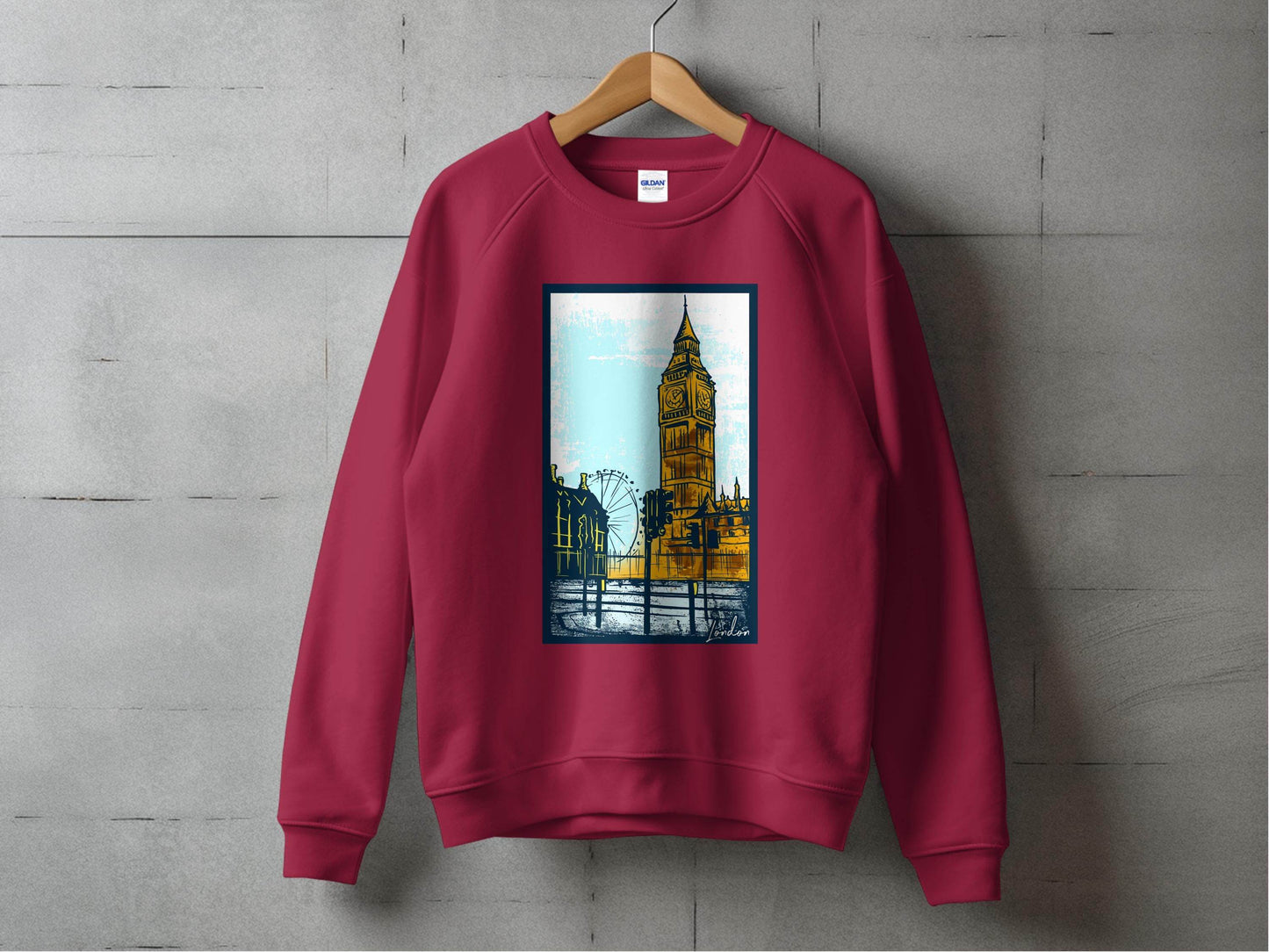 Iconic Big Ben and London Eye Graphic Sweater - Design & Vybe