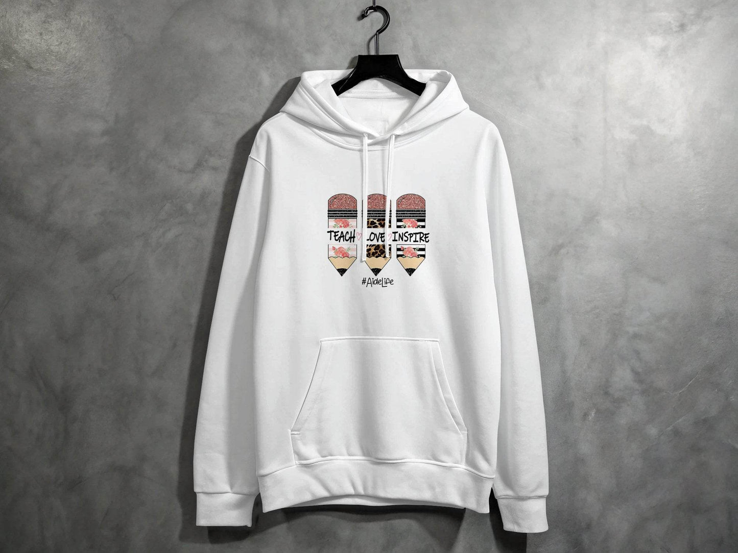 Teach Love Inspire Pencils for Teachers AideLife Hoodie - Design & Vybe