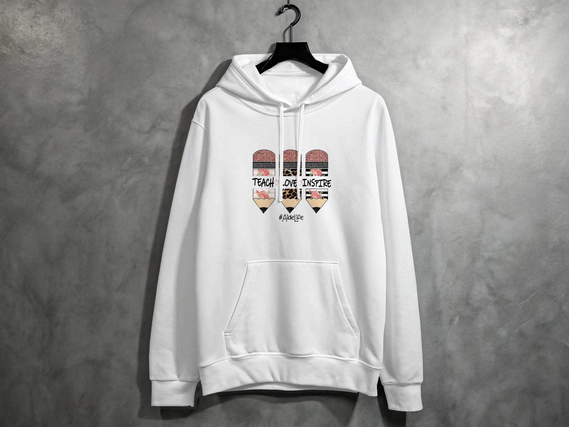 Teach Love Inspire Pencils for Teachers AideLife Hoodie - Design & Vybe