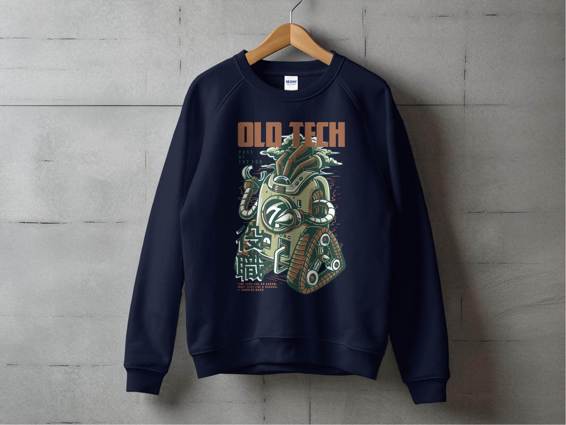 Old Tech Post End Cool Robot Design Graphic Sweater - Design & Vybe
