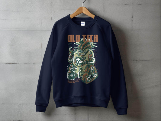 Old Tech Post End Cool Robot Design Graphic Sweater - Design & Vybe