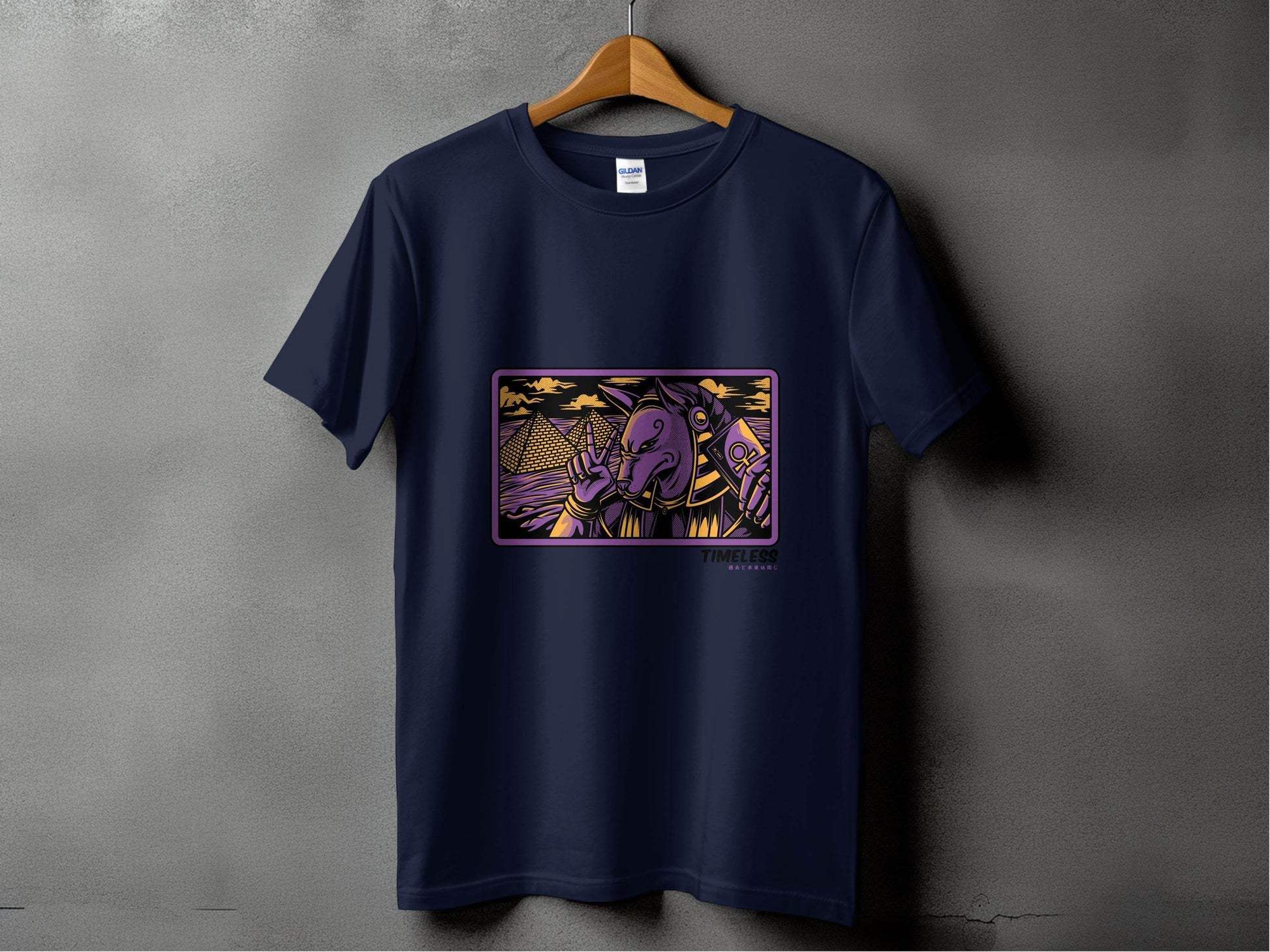 Egyptian Anubis Pharaoh with Pyramids Graphic T-Shirt - Design & Vybe