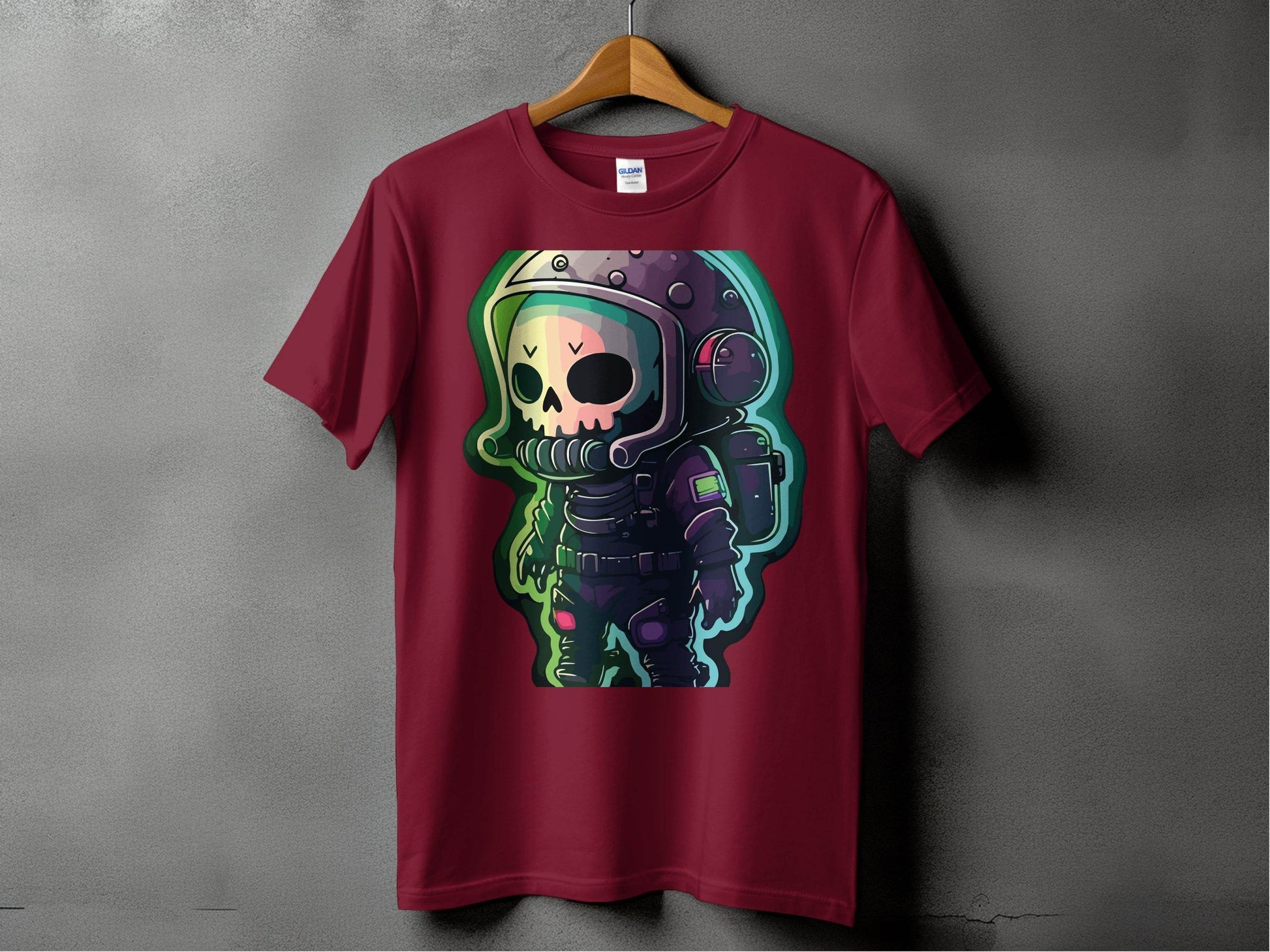 Glow in the Dark Overlord Skull Astronaut T-shirt