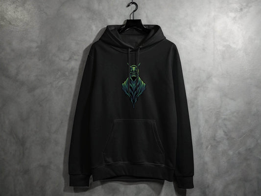 Gothic Hooded Skull Artwork Graphic Hoodie - Design & Vybe