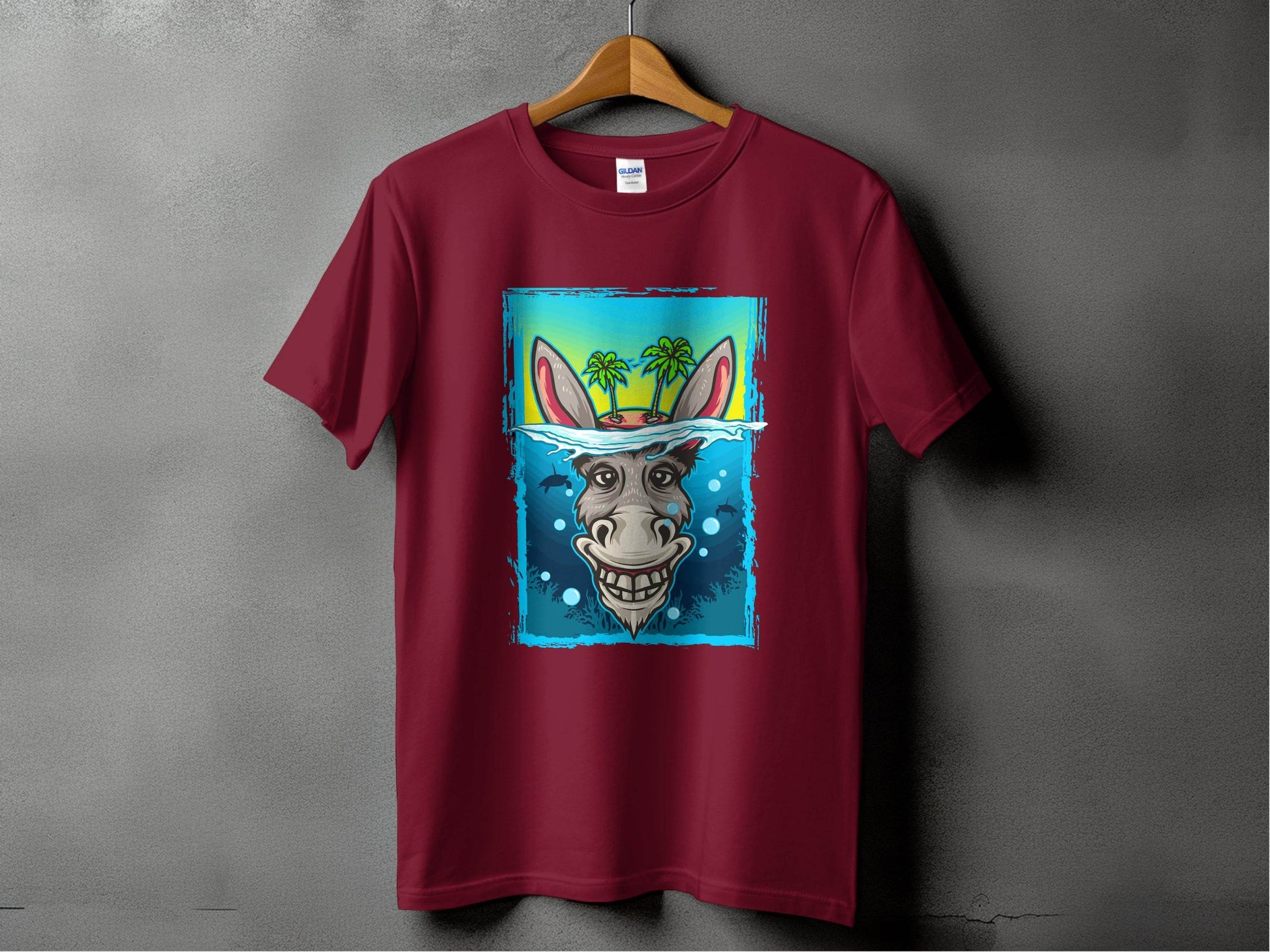 Fun Donkey Graphic Tee with Palm Trees product