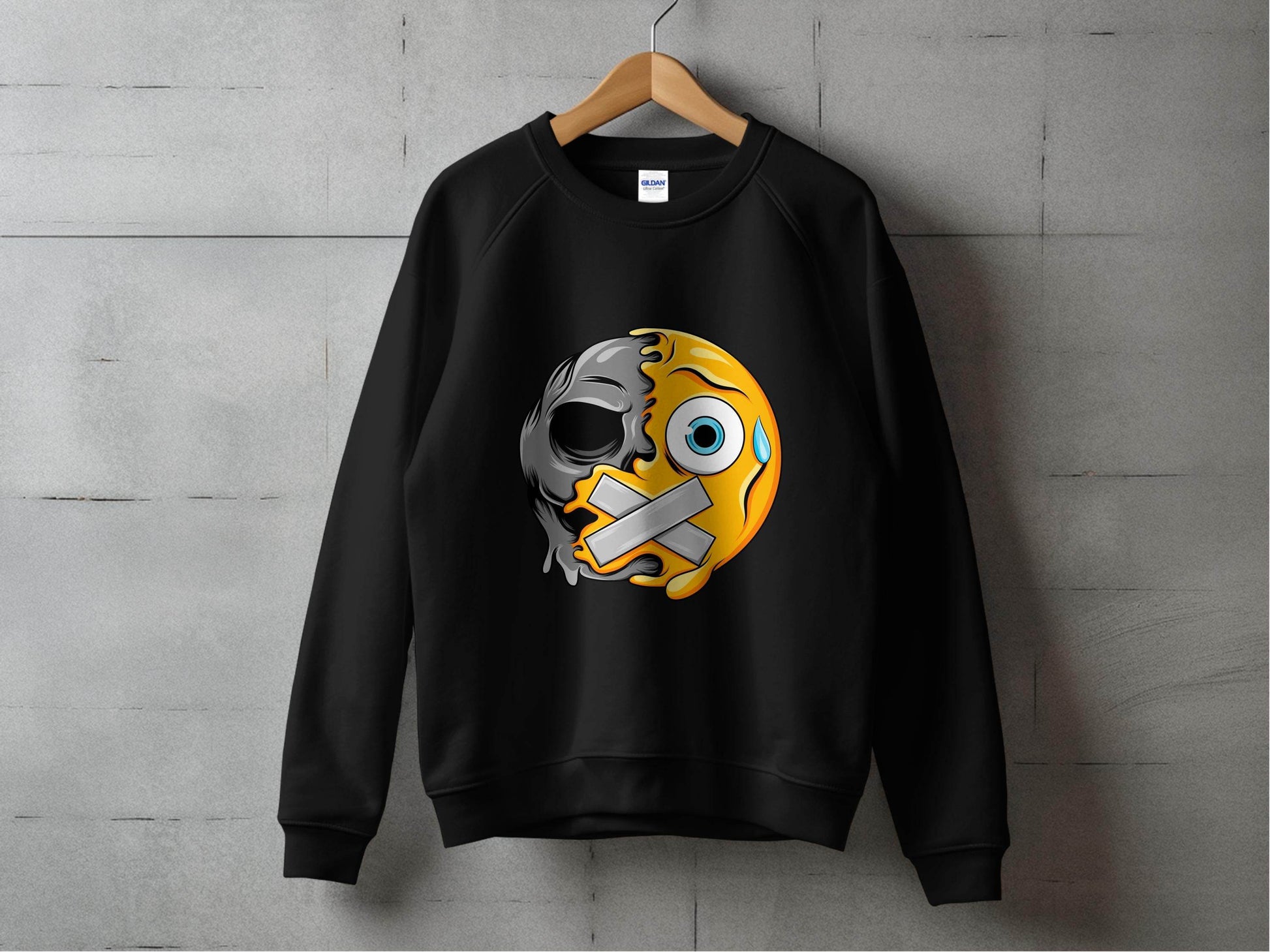 Skull and Emoji Featuring Smiley Design Graphic Sweater - Design & Vybe