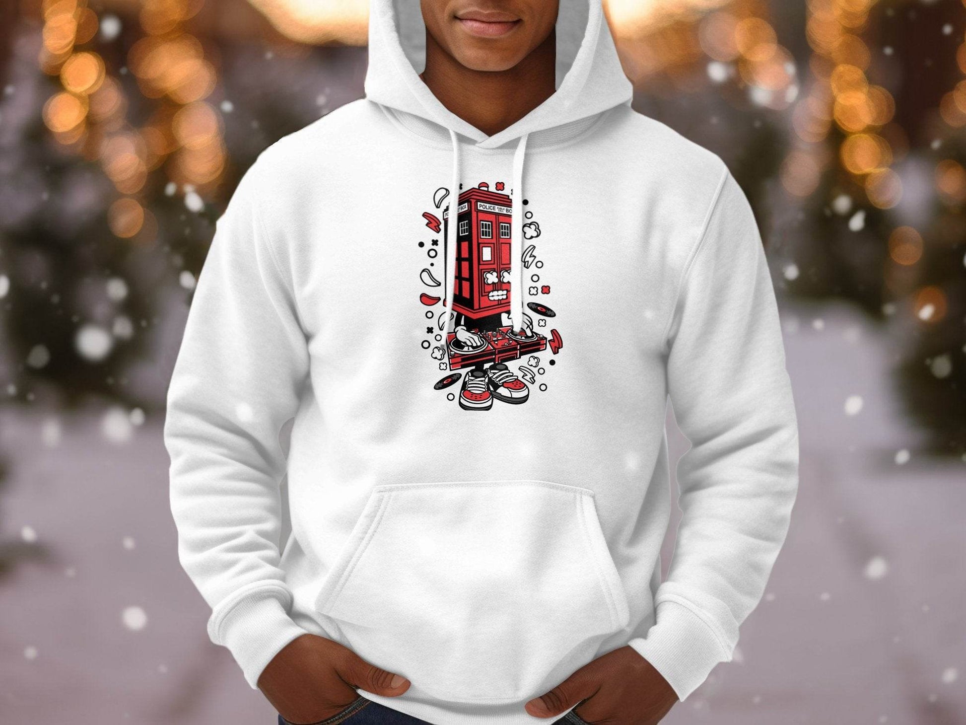Unique DJ Music Police Box Design Graphic Hoodie - Design & Vybe