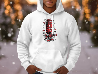 Unique DJ Music Police Box Design Graphic Hoodie - Design & Vybe