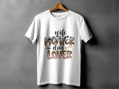 Wife Mother Dog Lover Animal Print Bone Graphic T-Shirt - Design & Vybe