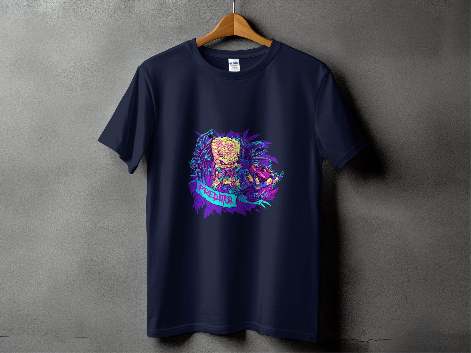 Predator Head With Leaves Awesome Graphic Design T-Shirt - Design & Vybe