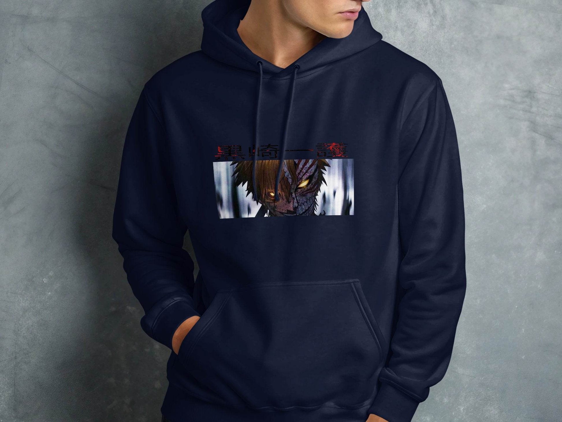 Anime Character Half Mask Kurosaki Ichigo Art Hoodie - Design & Vybe