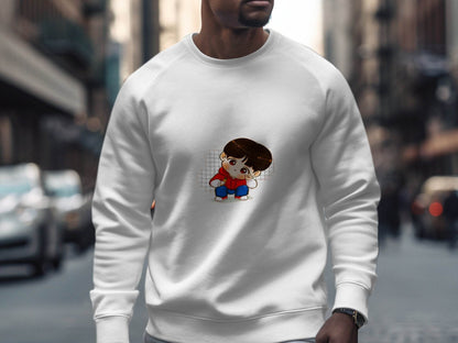 Cute Cartoon Boy In Red Hoodie Carrot in Hand Sweater - Design & Vybe