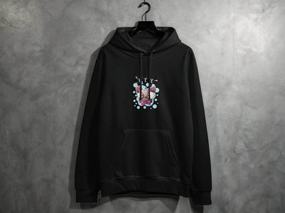Cute Kitty Design with Large Eyes and Bow Tie Hoodie - Design & Vybe