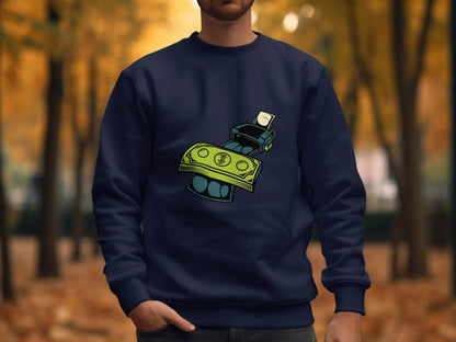Eye-Catching Cash Printing Money Graphic Sweater - Design & Vybe
