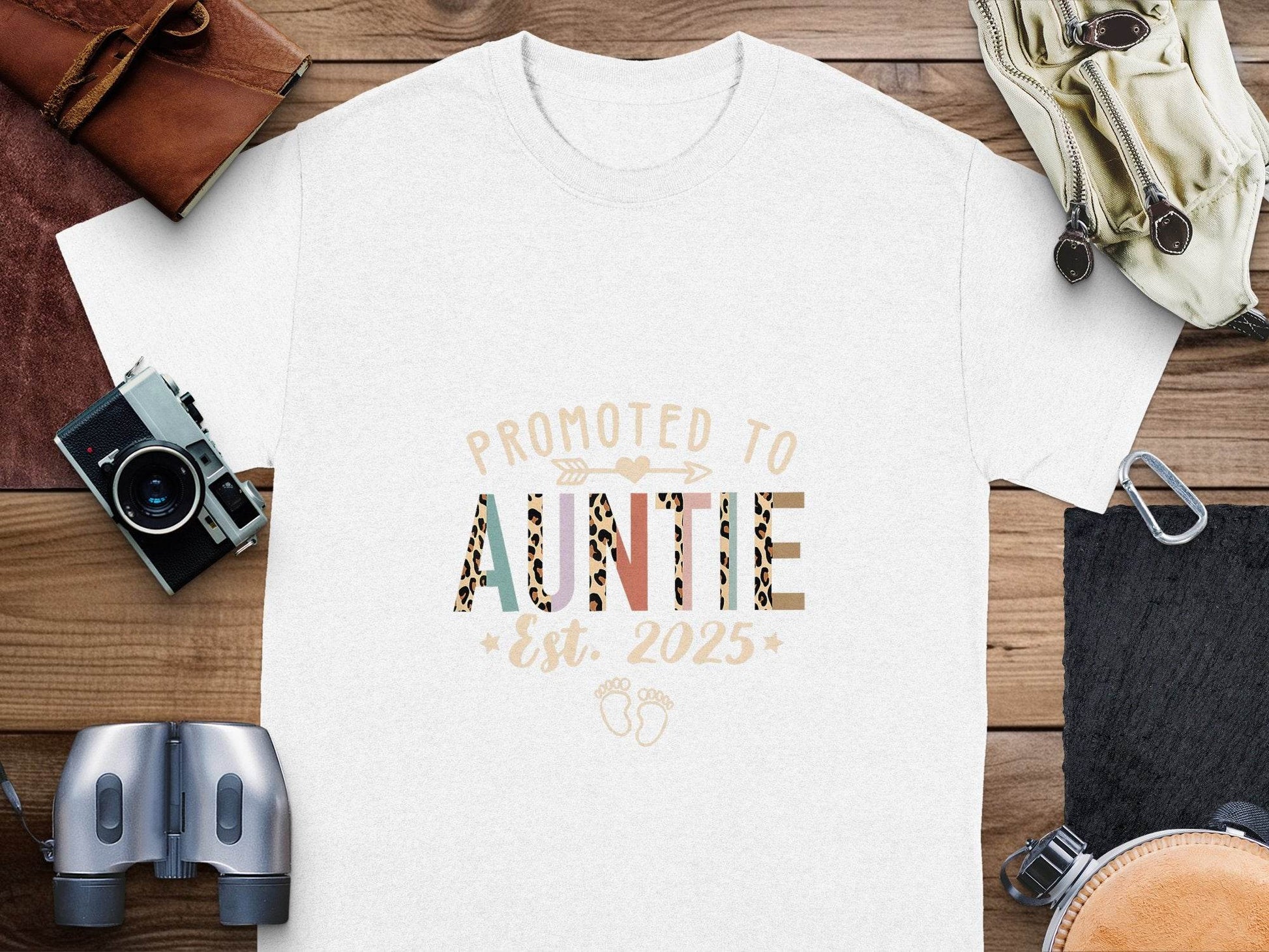 Promoted To Auntie Est 2025 Cute Design Baby T-Shirt - Design & Vybe
