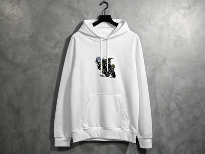 Vintage Motorcycle Rider Illustration Racing Style Hoodie - Design & Vybe