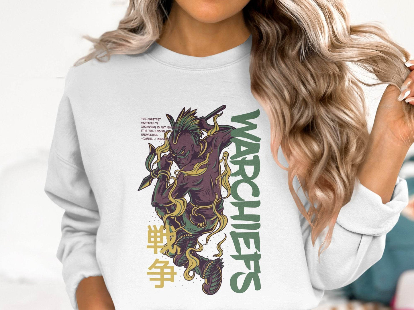 Warchiefs With Japanese Text Graphic Design Sweater - Design & Vybe