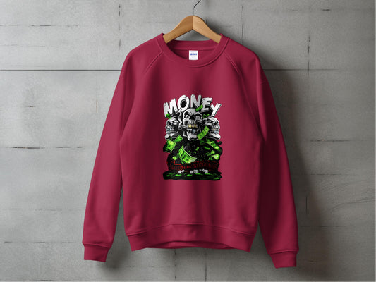 Money Graphic Red Long Sleeve Sweatshirt product type