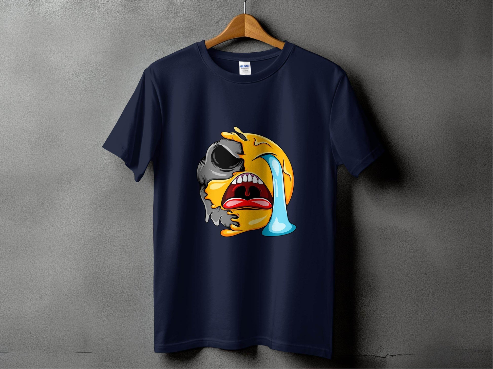 Melting Emoji Face Smiley Design Graphic T-Shirt - Design & Vybe