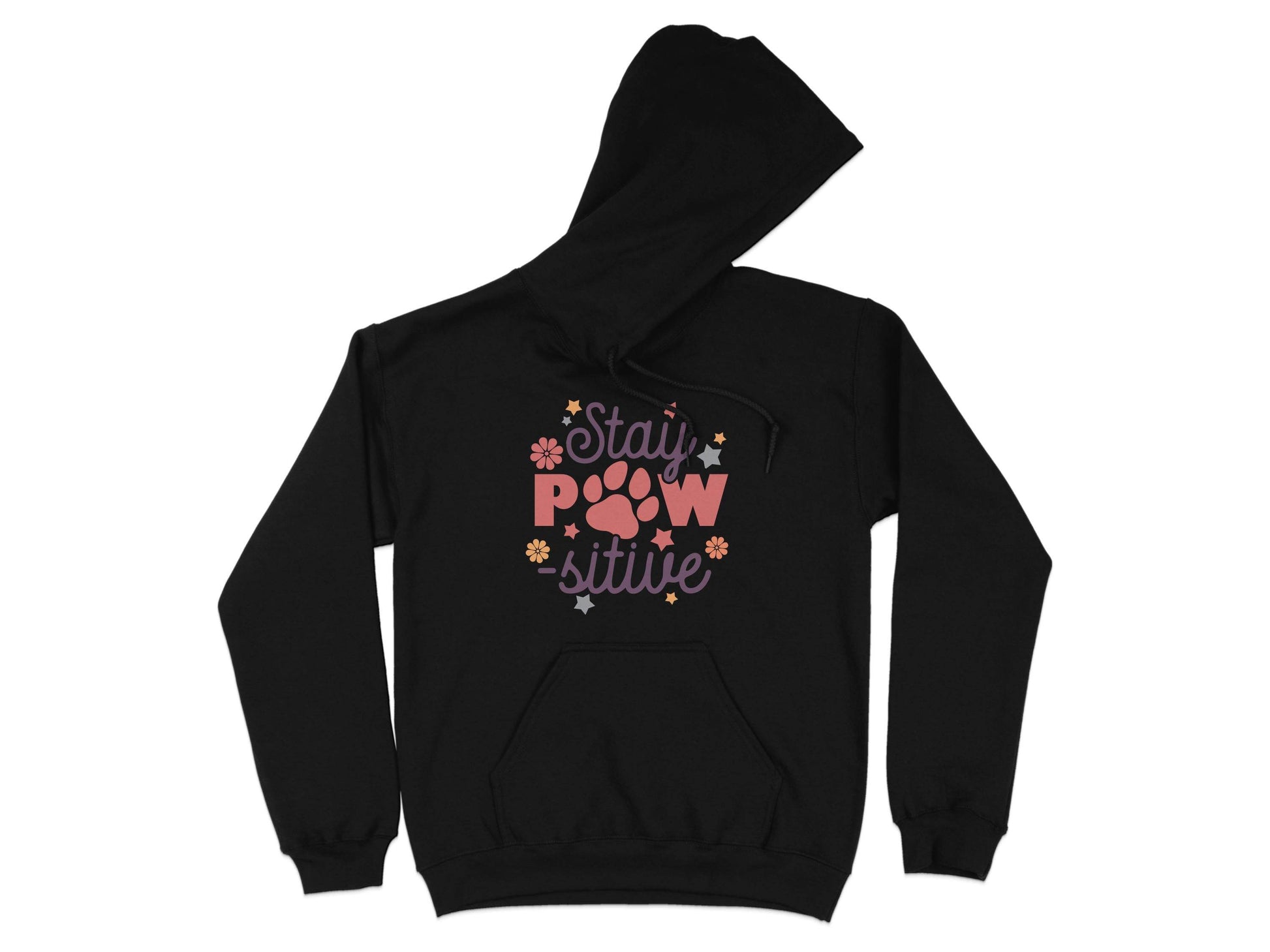 Stay Paw-sitive Pet Dog Animal Lover Graphic Design Hoodie - Design & Vybe