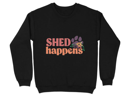 Shed Happens Dog Paw with Flowers Funny Dog Lover Sweater - Design & Vybe