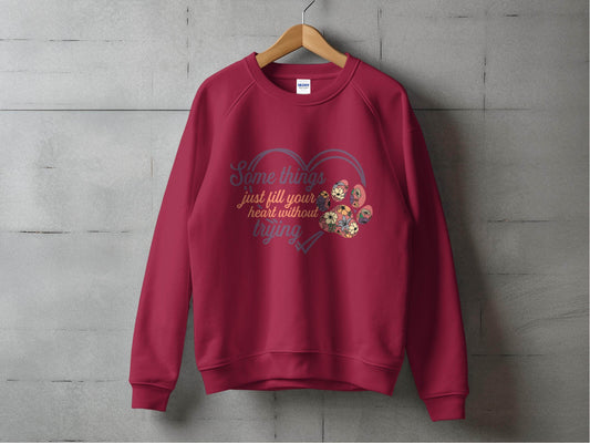 Some Things Fill Heart Without Trying Floral Paw Print Sweater - Design & Vybe