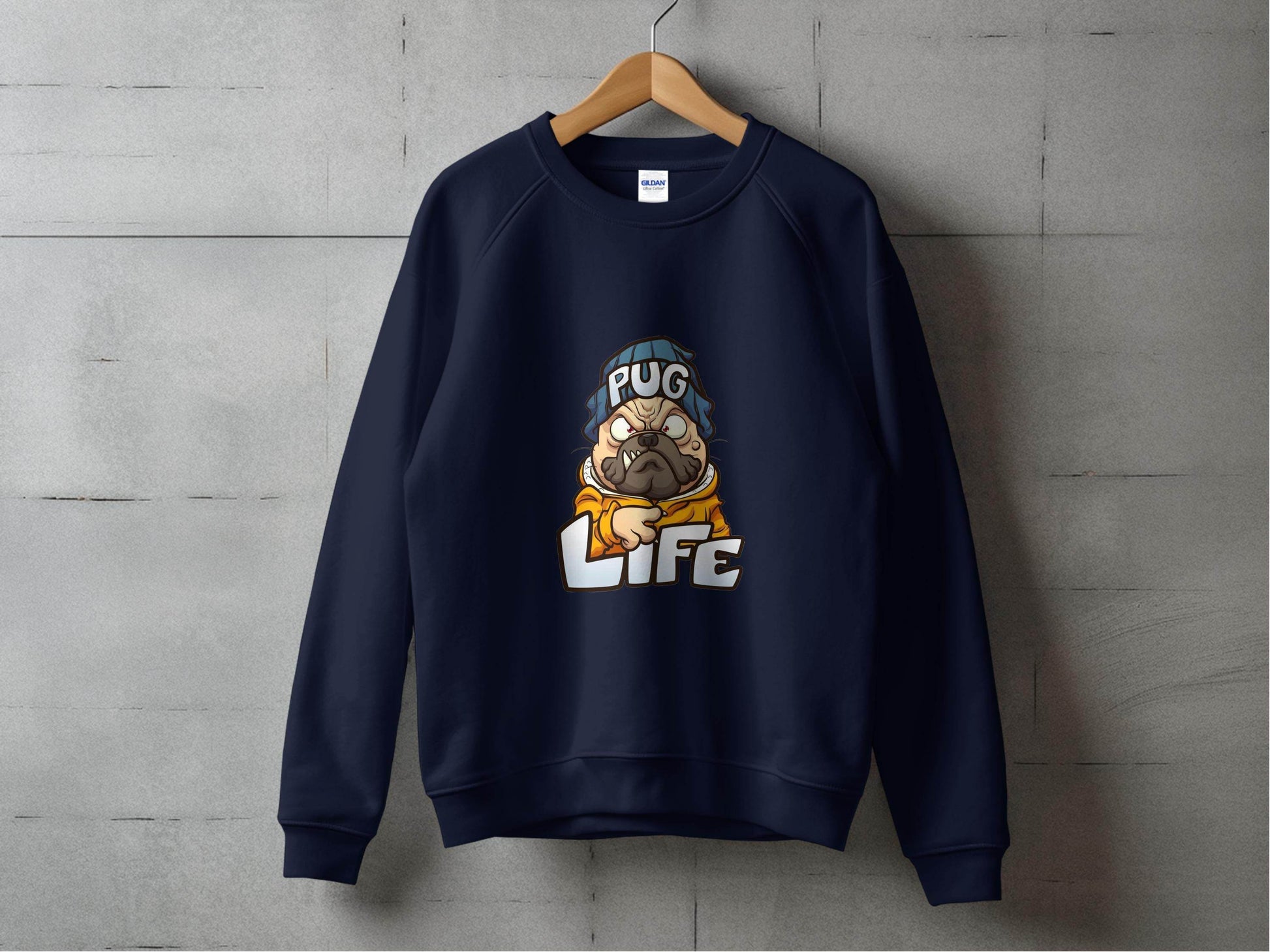 Cartoon Pug With Attitude Pug Life Design Style Sweater - Design & Vybe