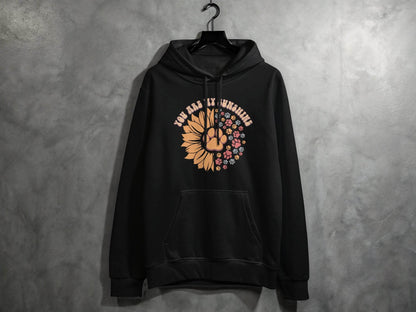 You Are My Sunshine Sunflower Paw Pattern Graphic Hoodie - Design & Vybe