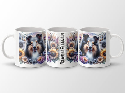Shetland Sheepdog Floral Design Coffee Mug product type