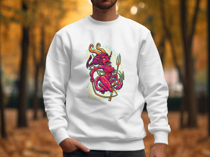 Fiery Temptress Devil Girl Art With A Pitchfork Sweater - Design & Vybe
