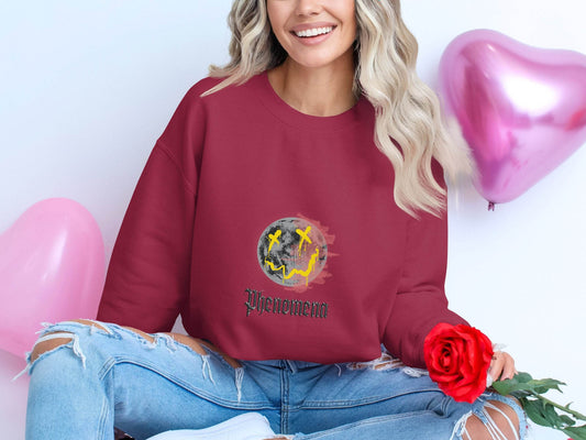 Phenomena Gothic Grunge Smile Face Design Style Sweater - Design & Vybe