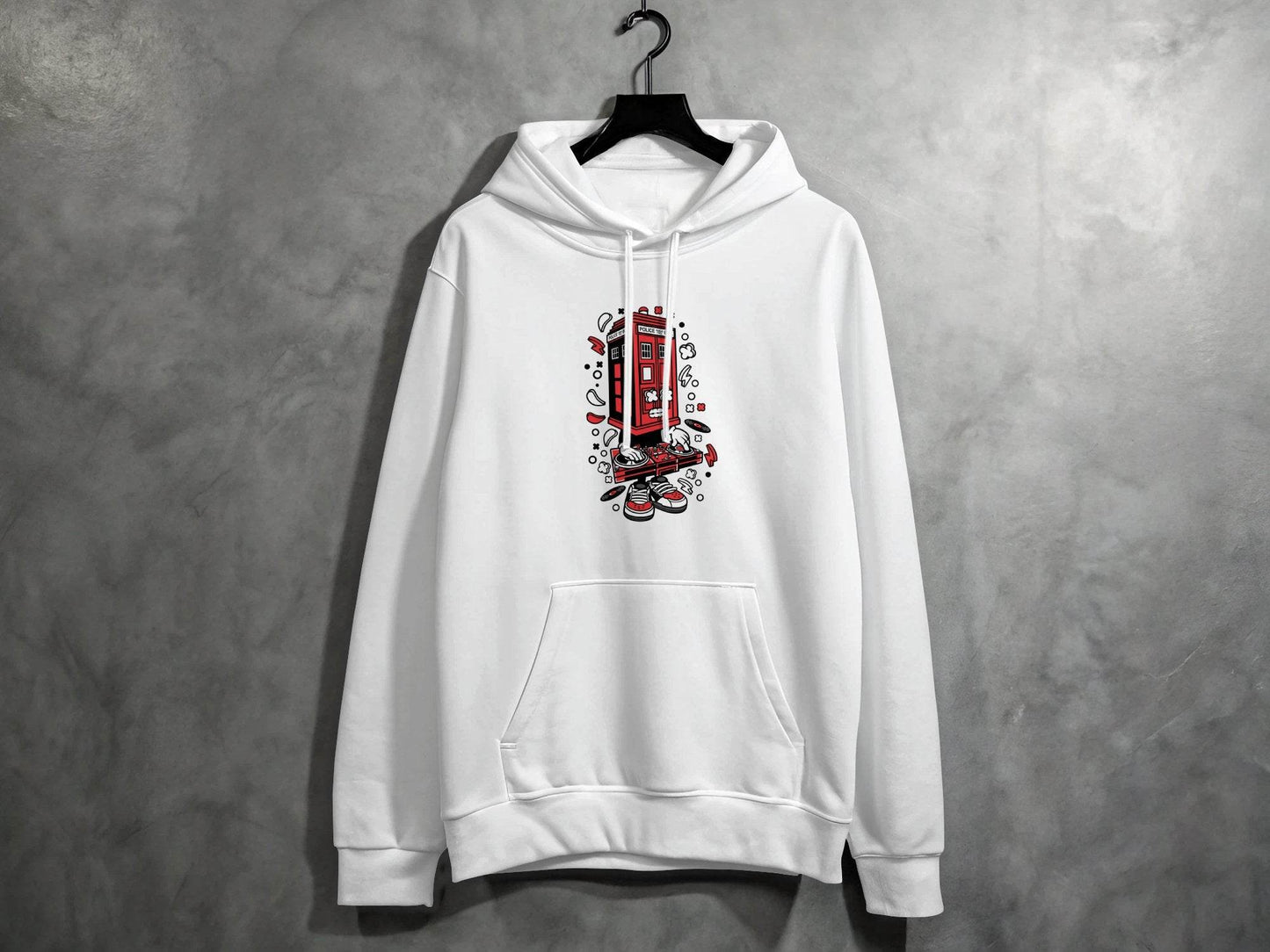 Unique DJ UK Phone Booth Design Graphic Sweater - Design & Vybe