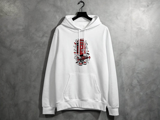 Unique DJ UK Phone Booth Design Graphic Sweater - Design & Vybe