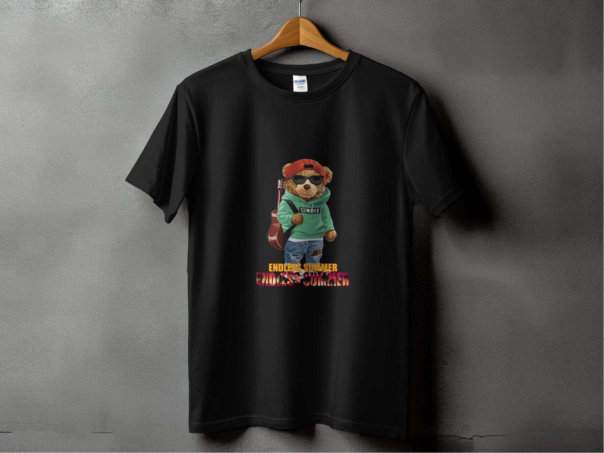 Summer Bear with Guitar Endless Summer Graphic T-Shirt - Design & Vybe