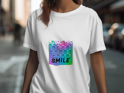 Make Me Smile Rainbow Gradient Design Graphic T-Shirt - Design & Vybe