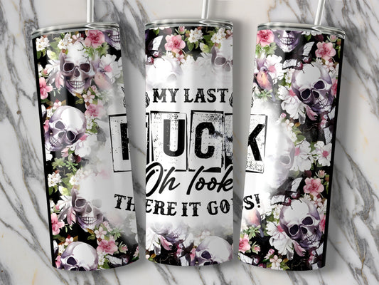 Floral Skull and Quote Design Insulated Tumbler product type