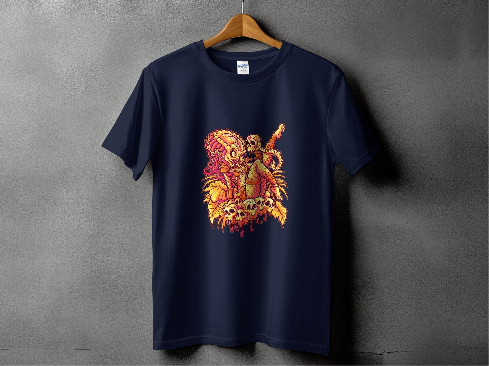 Predator Resting Atop Skulls Graphic T-Shirt - Design & Vybe